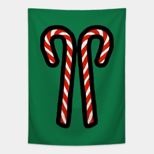 Two Candy Canes for Christmas Tapestry