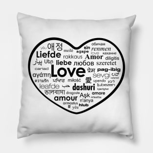 'Heart full of Love in Different Languages ' Pillow