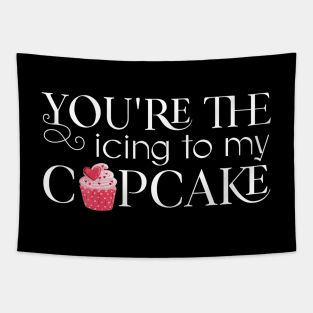 Cute Romantic Cupcake Design for Women in Love Valentine's Day Tapestry