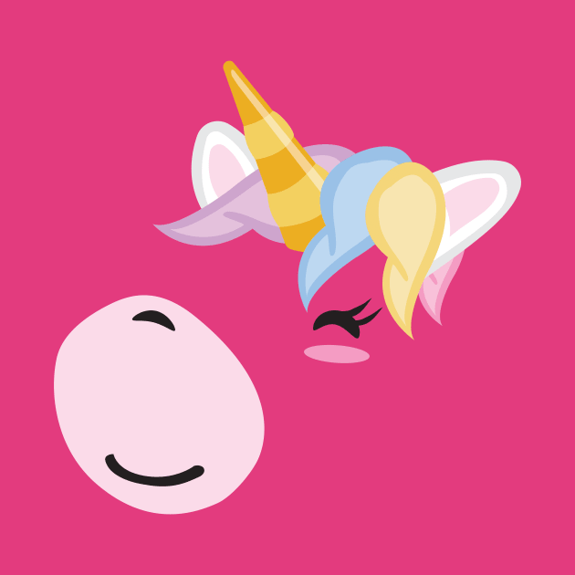 Kawaii Cute Unicorn Smiling Face Lover by Uncle Fred Design