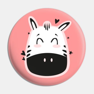 Cute Zebra Art Drawing Pin