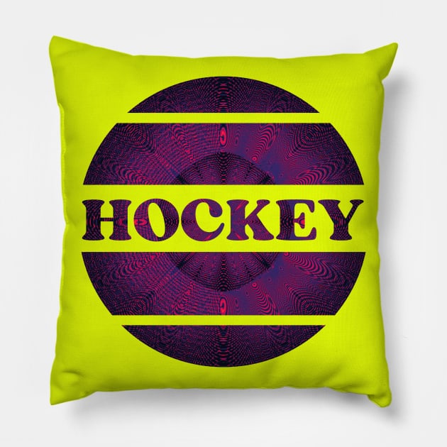 Purple Hockey explosion Pillow by Bailamor