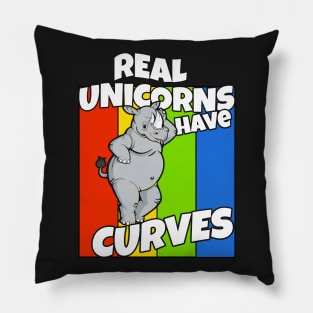 Real Unicorns Have Curves Pillow