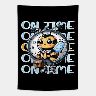 On Time Every Time, Punctual Bee with Stopwatch Tapestry