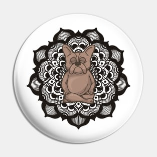 French Bulldog Meditation Mandala Design Pin