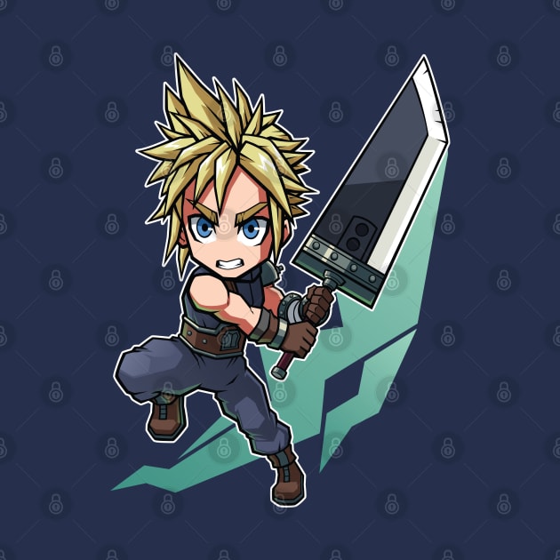 Cloud Strife FF7 Remake Chibi by Xar623