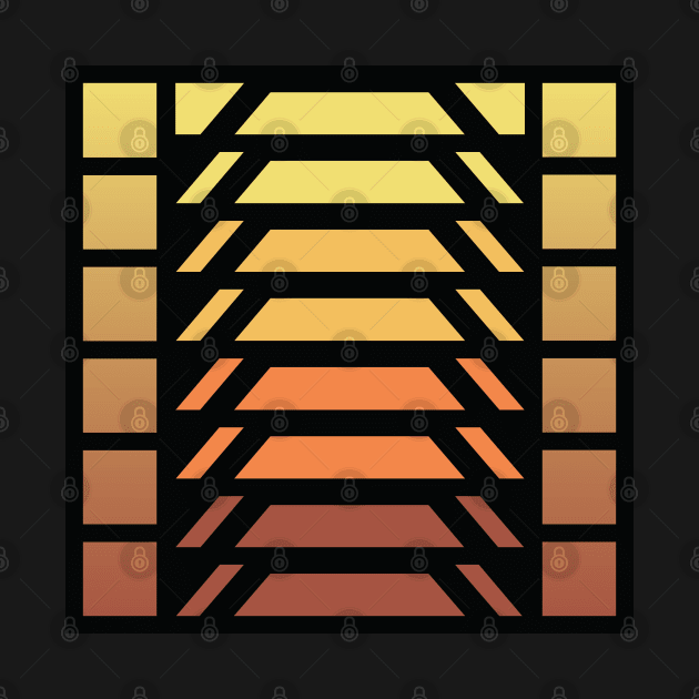 “Dimensional Stairway (No.1)” - V.5 Brown - (Geometric Art) (Dimensions) - Doc Labs by Doc Labs