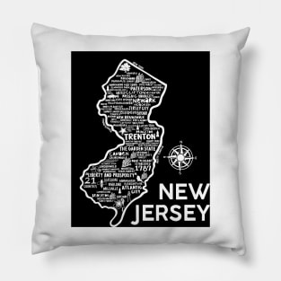 New Jersey map Pillow