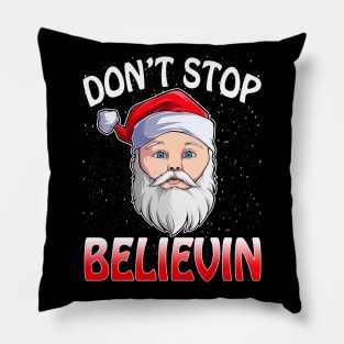 Don't Stop Believin Santa Funny Christmas Boys Kids Gifts T-Shirt Pillow