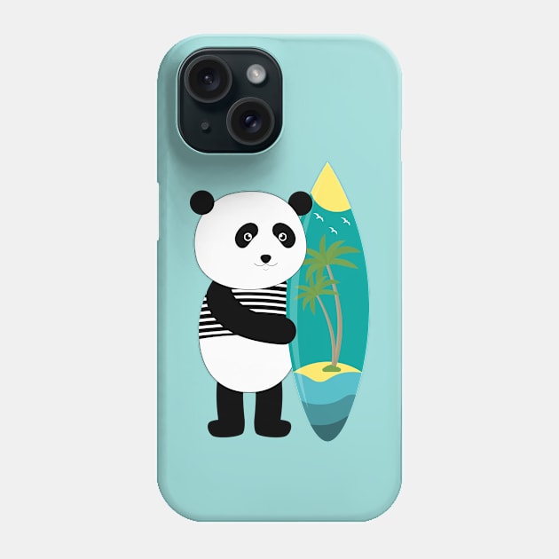 Surf with a panda Phone Case by grafart