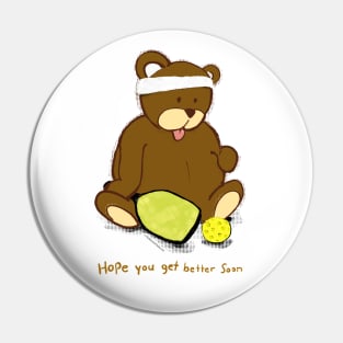 Pickleball teddy bear - Hope you get better soon Pin