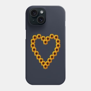 Floral Art Sunflower Valentines Day Heart Phone Case