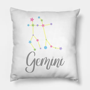 Gemini Zodiac Constellation in Pastels Pillow