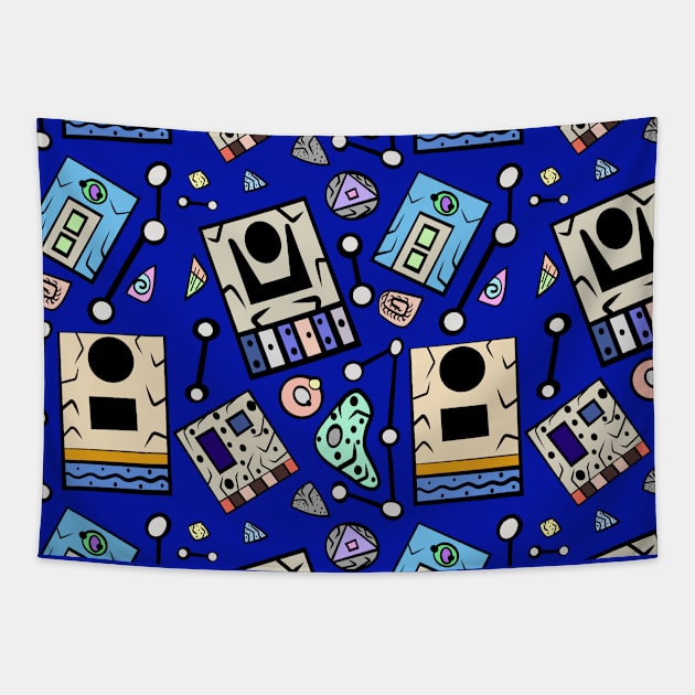 Abstract Pattern - Midnight Blue Tapestry by Caving Designs