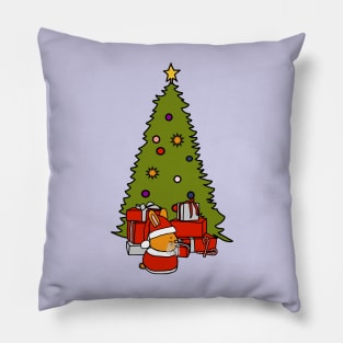 Santa Bunny and Christmas Tree Pillow