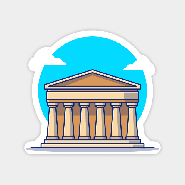 Panthenon Cartoon Illustration Magnet by Catalyst Labs