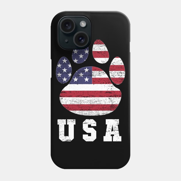 Dog paw print American flag USA tshirt Phone Case by bbreidenbach