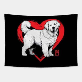 I Love My Kuvasz - I Love my dog - Protective dog Tapestry