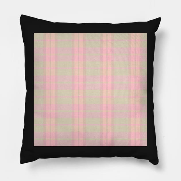 Pastel Aesthetic Daviana 2 Hand Drawn Textured Plaid Pattern Pillow by GenAumonier