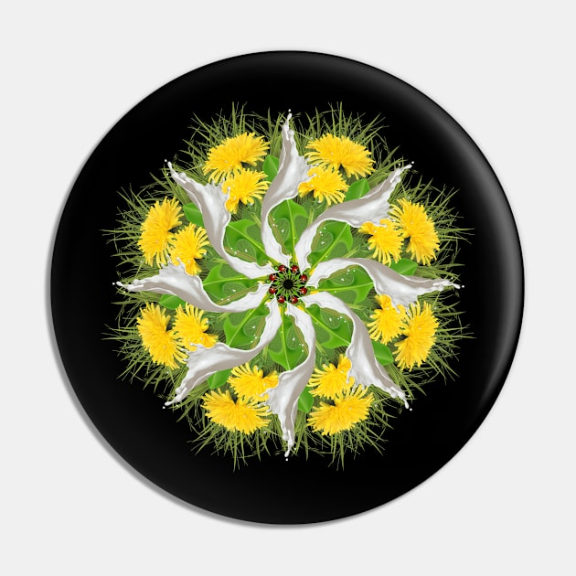 Yellow Summer Mandala Pin by burenkaUA