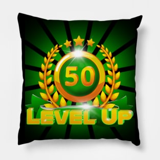 Level Up 50th Birthday Gift Pillow