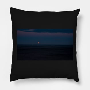 Full Moon Rising Over The North Sea Pillow