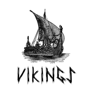 Vikings Valhalla Boat-Viking t-shirt T-Shirt