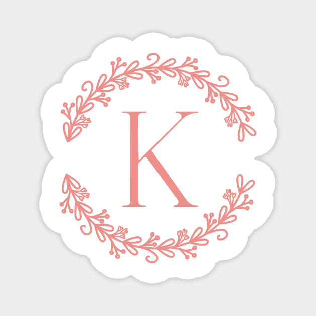 Pink Monogram- Letter K Magnet by RosegoldDreams