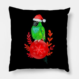 Santa Hat Christmas Budgerigar for Bird Lover Pillow