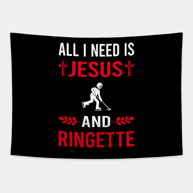 I Need Jesus And Ringette Tapestry by Good Day