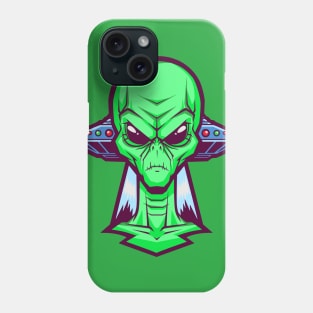 Alien Head with UFO Phone Case