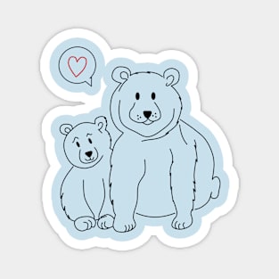 Arctic Animal - a little and a big Ice bear Magnet