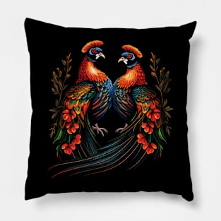 Pheasant Couple Valentine Pillow