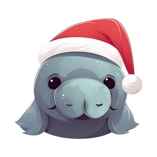 manatee in a Christmas hat T-Shirt