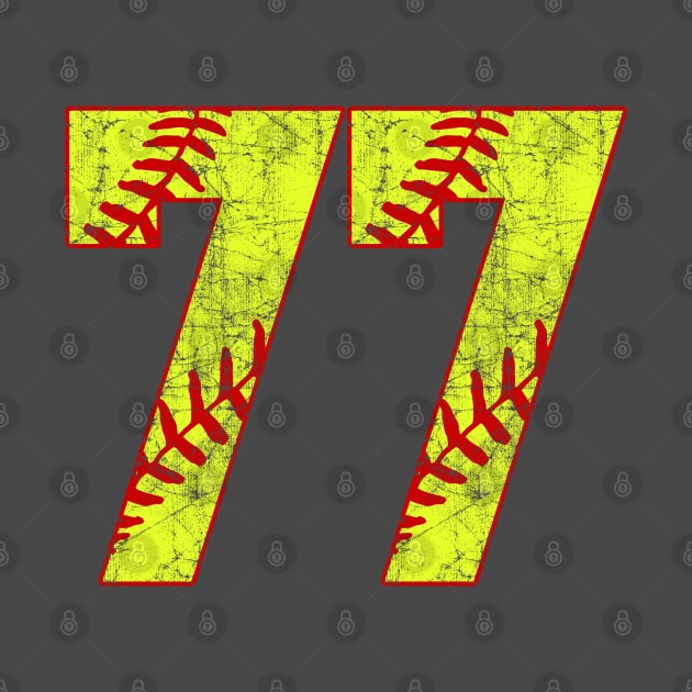 Fastpitch Softball Number 77 #77 Softball Shirt Jersey Uniform Favorite Player Biggest Fan by TeeCreations