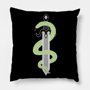 Sword and Snake (Aromantic Colors) Pillow