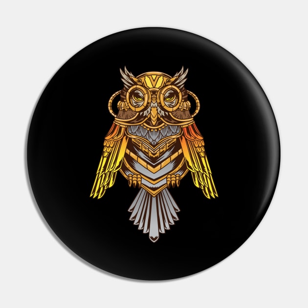 Owl Steampunk Pin by dennex85