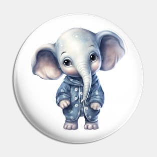 African Elephant Wearing Pajamas Pin