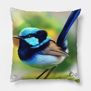 Fine-tailed Wren pretty birdie Pillow