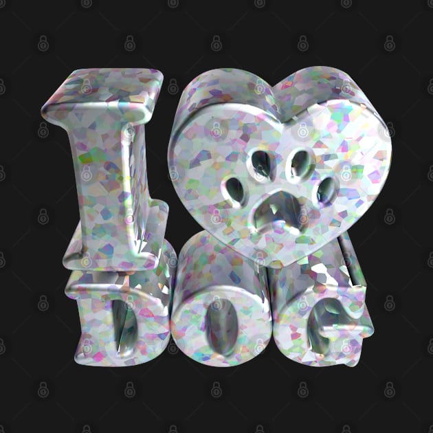 3D I Love Dog - Galvanized-Metal by 3DMe