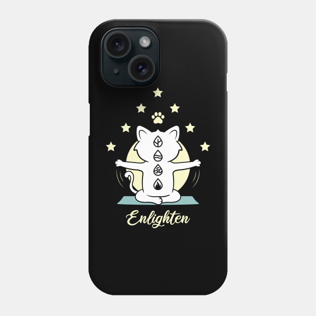 Enlighten Cat Doing Meditations Phone Case by VecTikSam