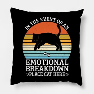 In The Event Of An Emotional Breakdown Place Cat Here Paws Pillow