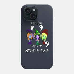 Halloween Chillin With My Witches & Spirits Funny Drinking Party Witch Phone Case