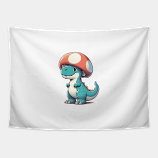 Kawaii simple Mushroom Hat Dinosaur Tyrannosaurus Tapestry