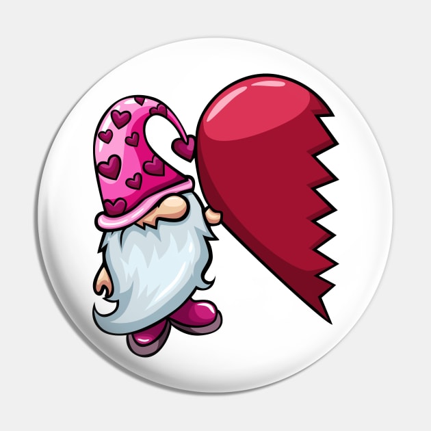 Gnome Valentines (Pink) Pin by RCM Graphix