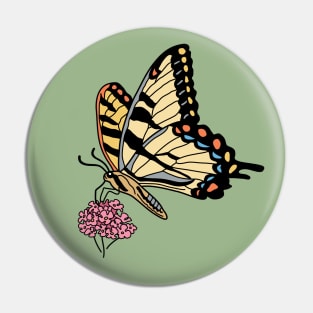 Eastern Swallowtail Butterfly on Pink Flowers Pin