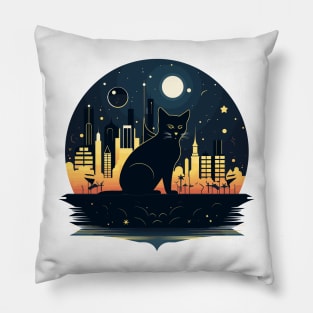 Cat Pet Animal Beauty Nature City Discovery Pillow