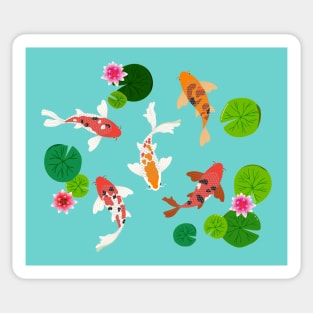 Lily Pads And Koi Fish Stickers for Sale