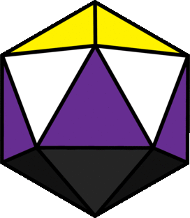 Nonbinary D20 Pride Magnet