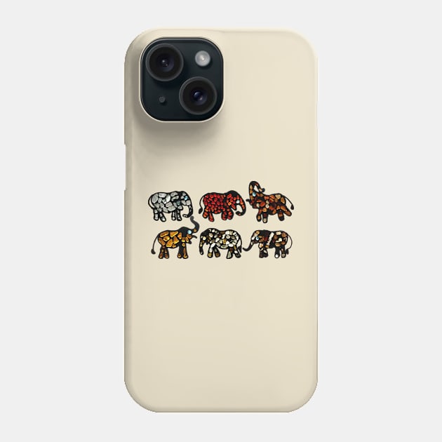 Six Stone Elephants Phone Case by Zodiart